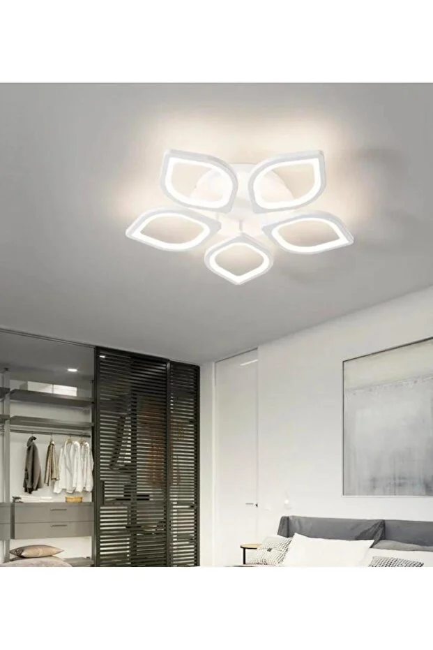 Yonca Plafonyer Lüks Modern 5'li Günışığı Ledli Avize